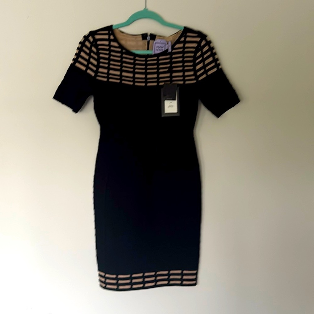 HERVE LEGER Gisele Dress Black Bodycon NWT